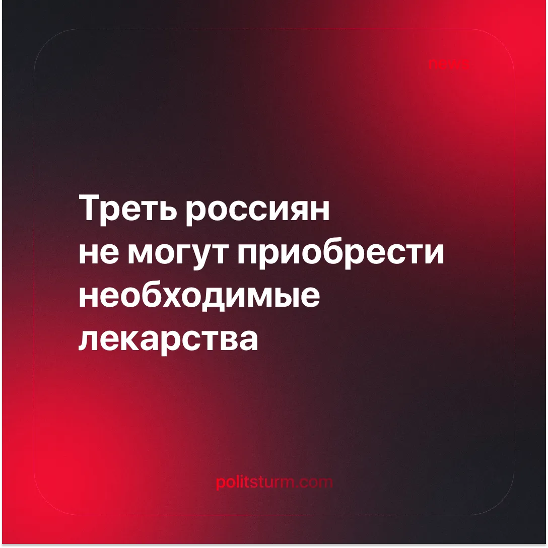 Треть россиян не могут приобрести необходимые лекарства