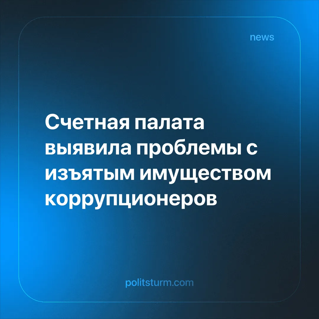 Счетная палата выявила проблемы с изъятым имуществом коррупционеров
