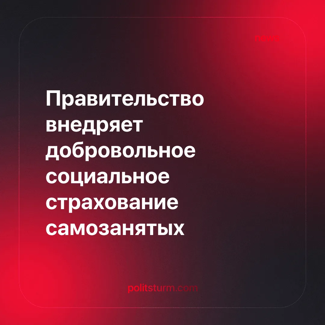 Правительство внедряет добровольное социальное страхование самозанятых