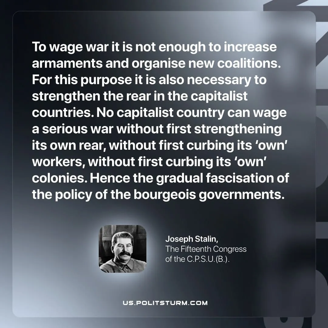 Stalin on Fascisation as Preparation for War