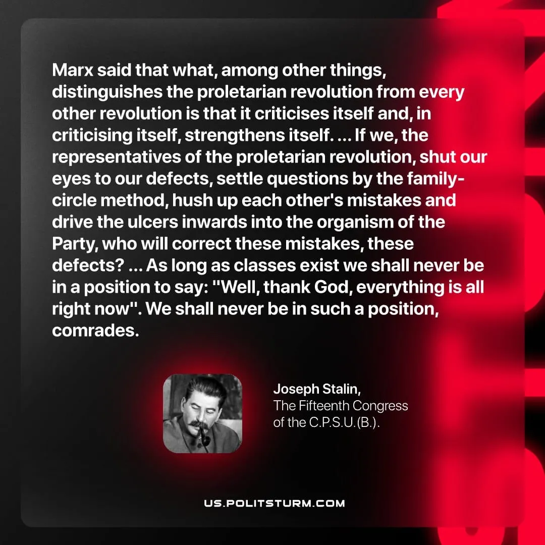 Stalin on the Necessity of Self‑Criticism