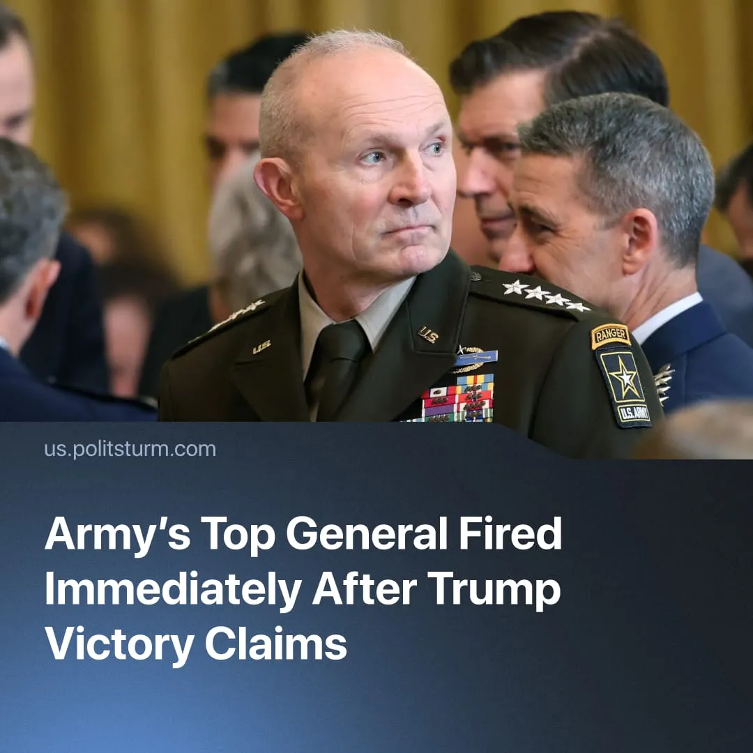 Army’s Top General Fired Immediately After Trump Victory Claims