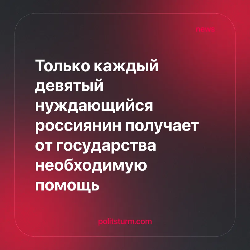 Только каждый девятый нуждающийся россиянин получает от государства необходимую помощь