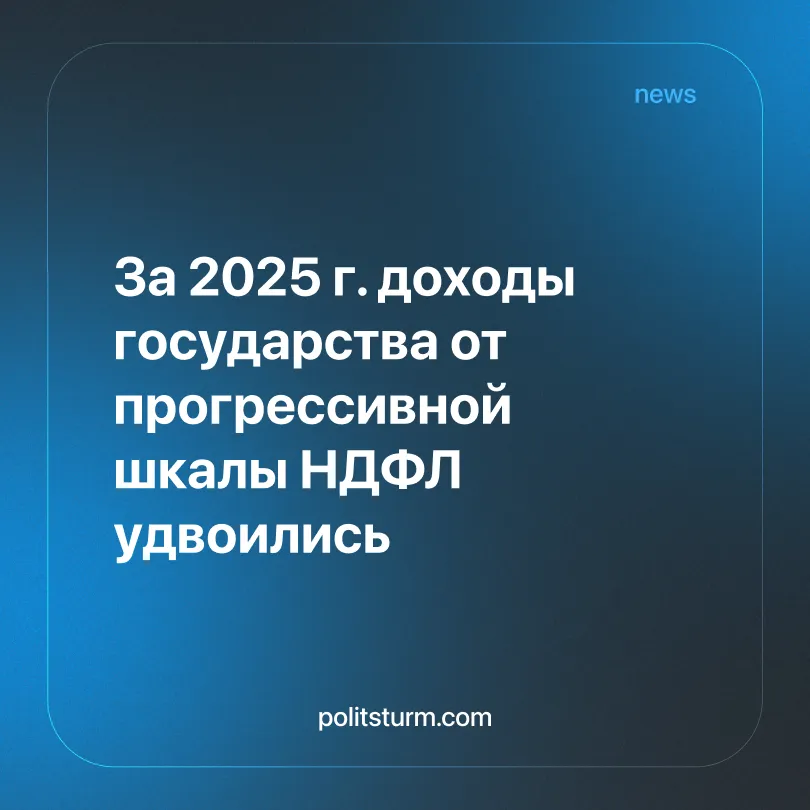 За 2025 г. доходы государства от прогрессивной шкалы НДФЛ удвоились